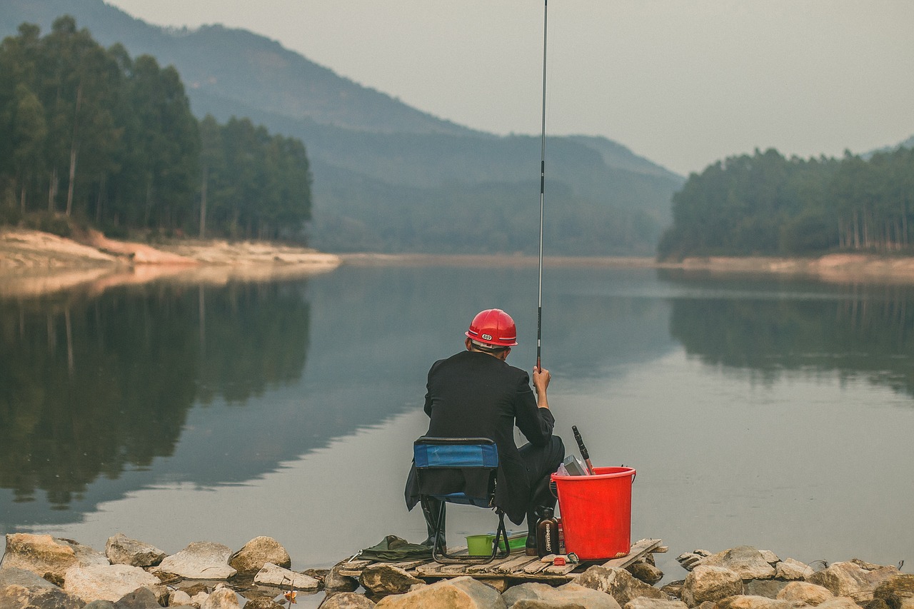 reservoir anglers lonely free photo