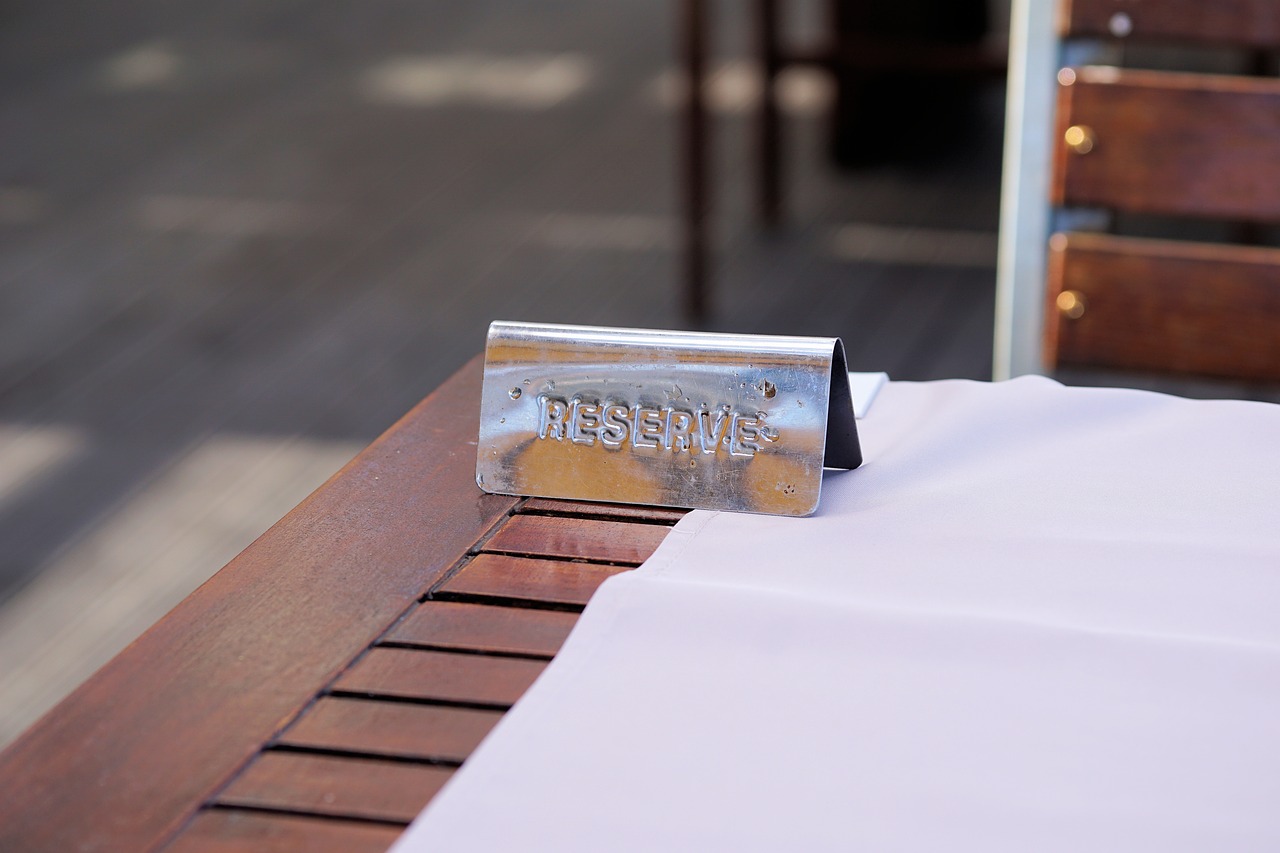 restaurant table reserved free photo