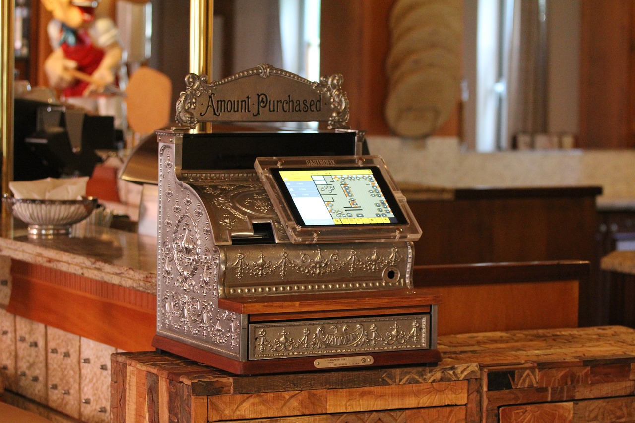 restaurant cash machines ipad free photo