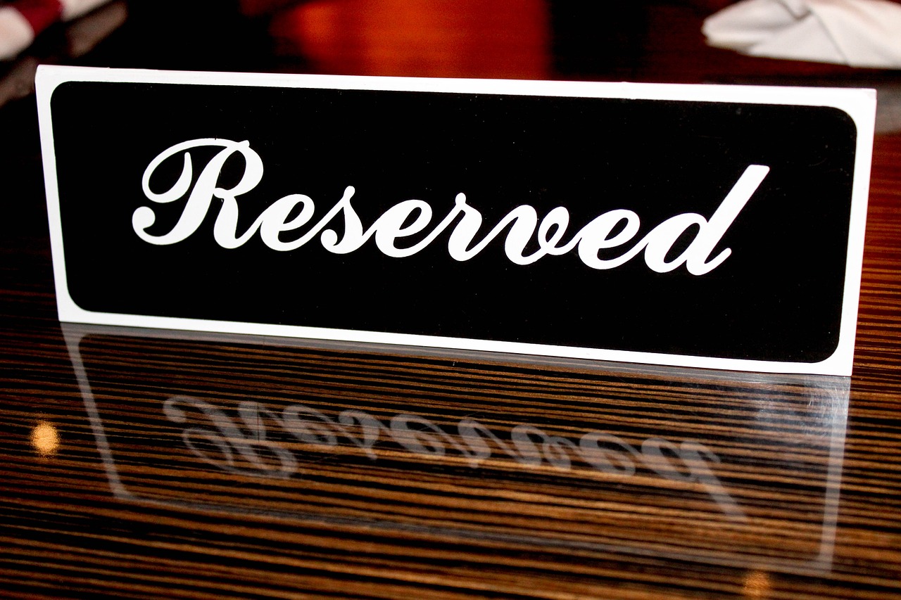 restaurant reserved table free photo