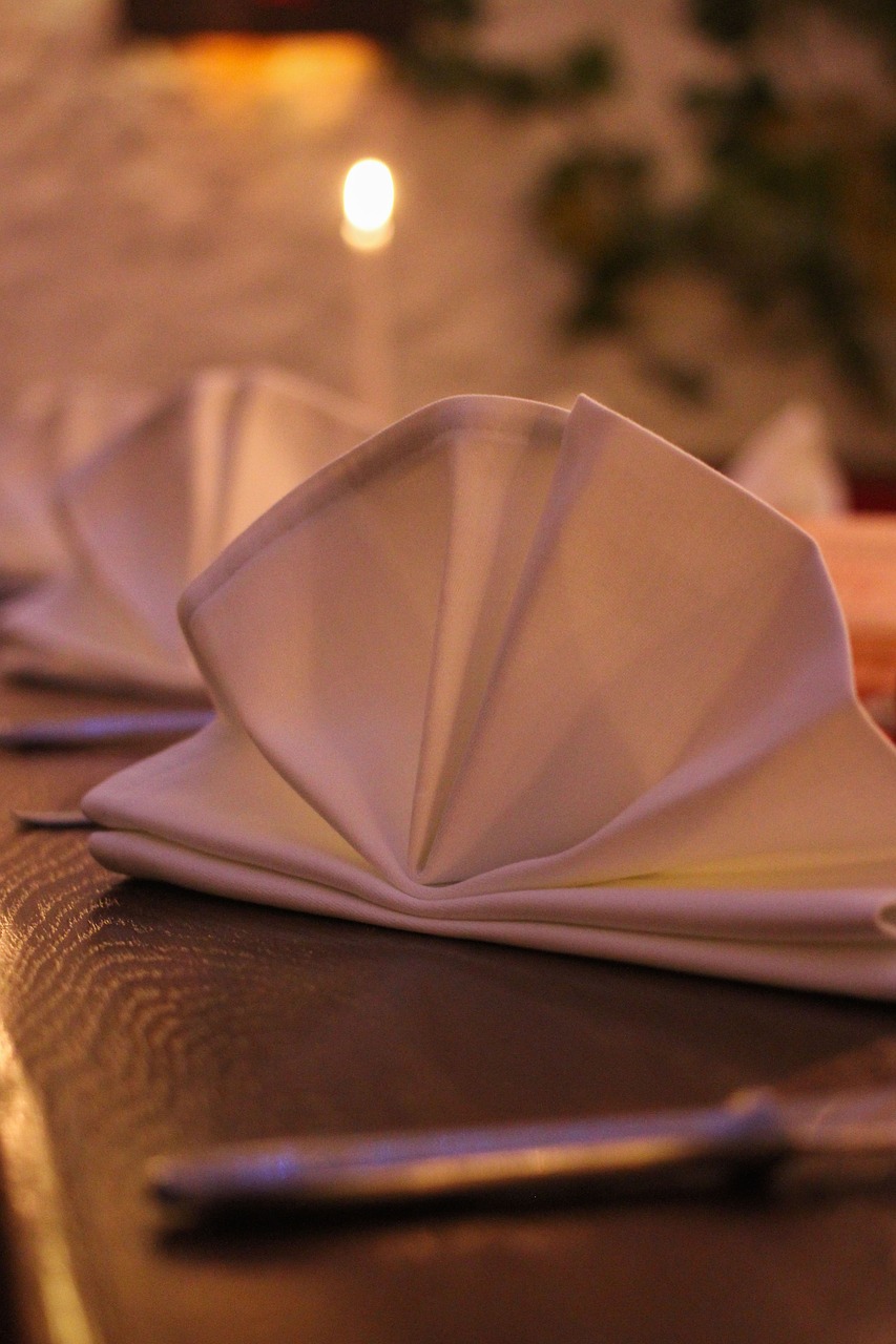 restaurant napkin covered free photo