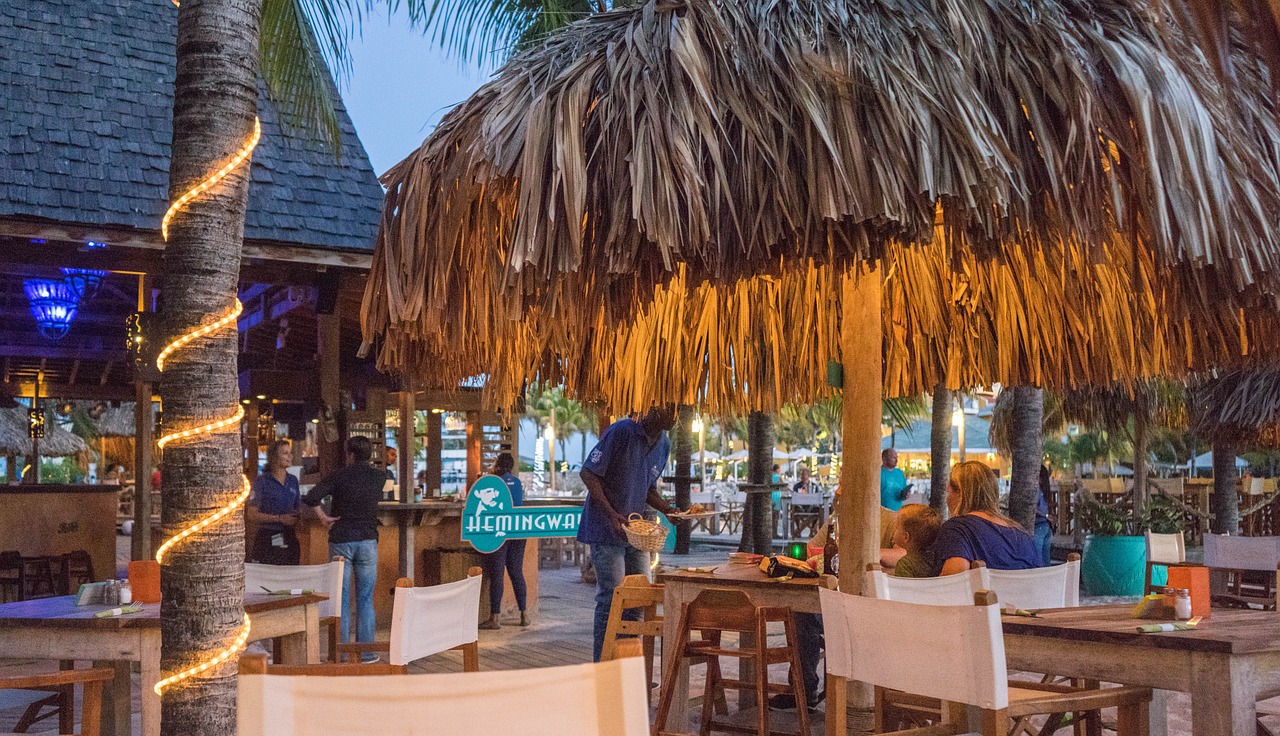 restaurant beach huts travel free photo