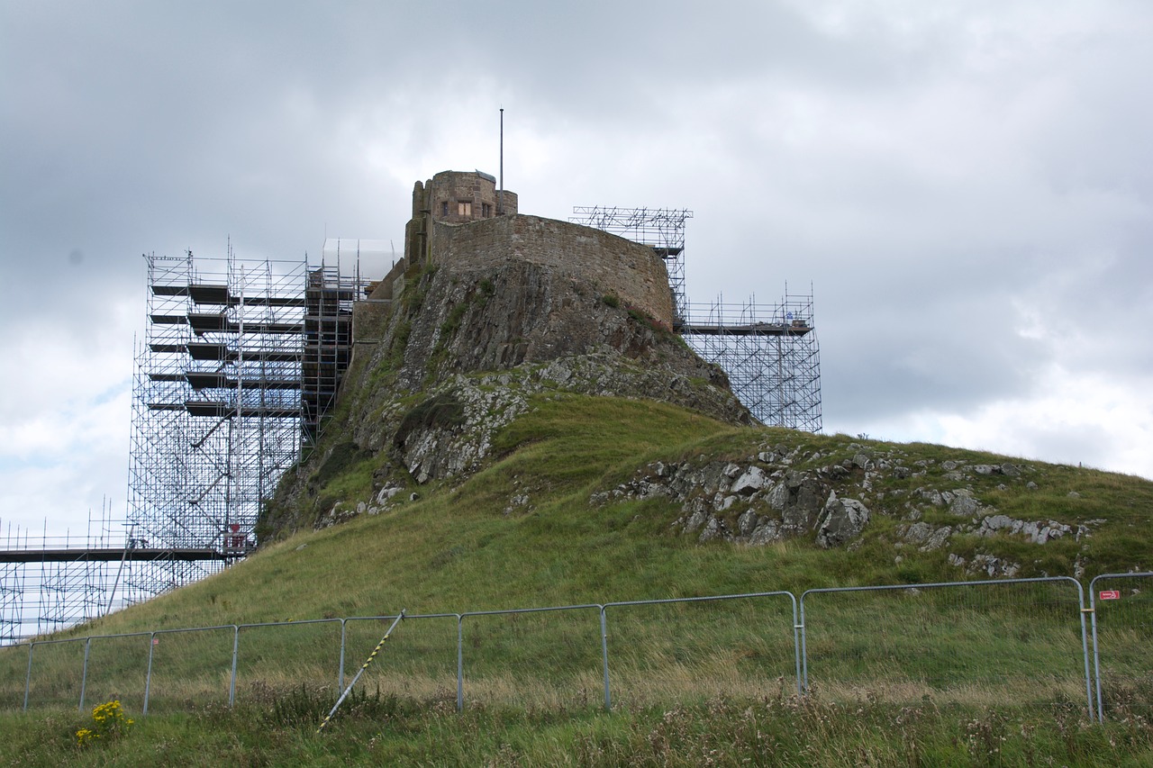 restoration castle holy island free photo