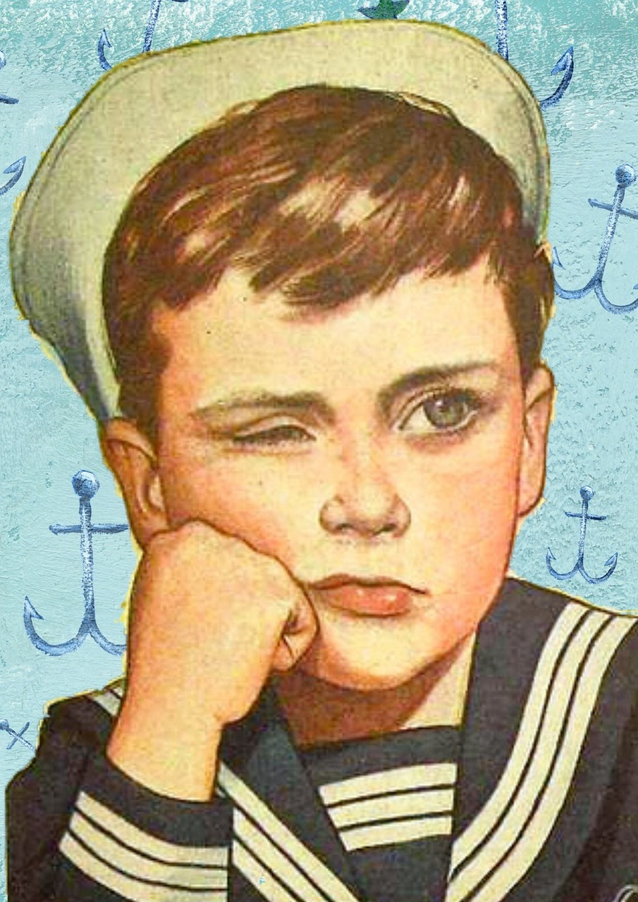 retro boy sailor free photo