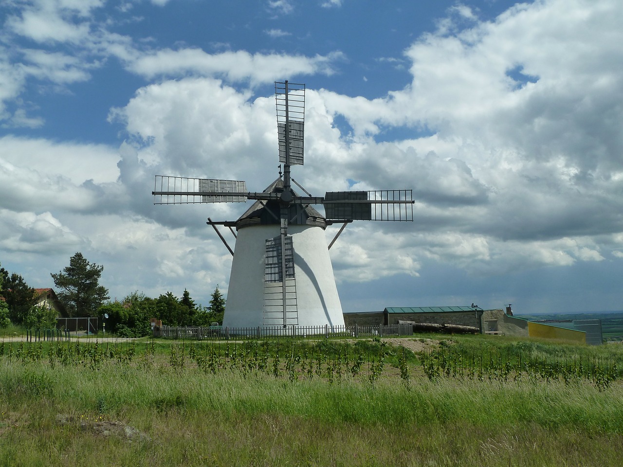 retz windmill landscape free photo