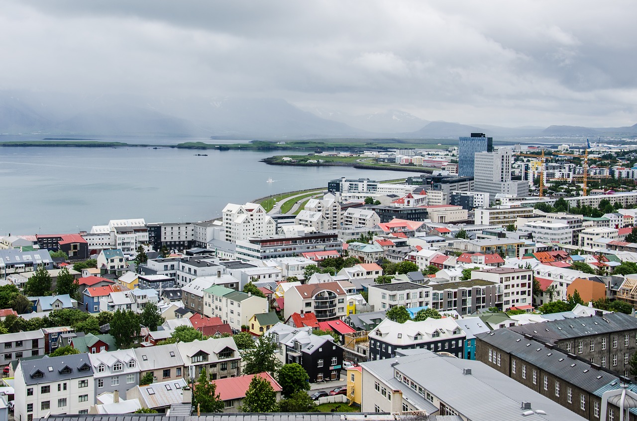 Image of Reykjavik and the waterline from the sky - tips for planning a trip to Reykjavik, Iceland, from Wanderful