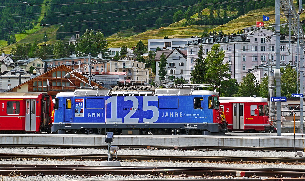 rhaetian railways switzerland anniversary free photo