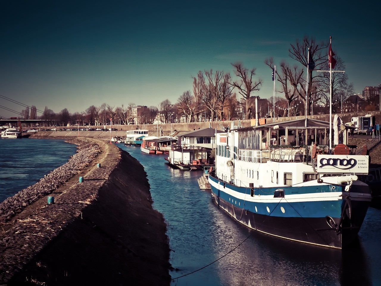 rhine river water free photo