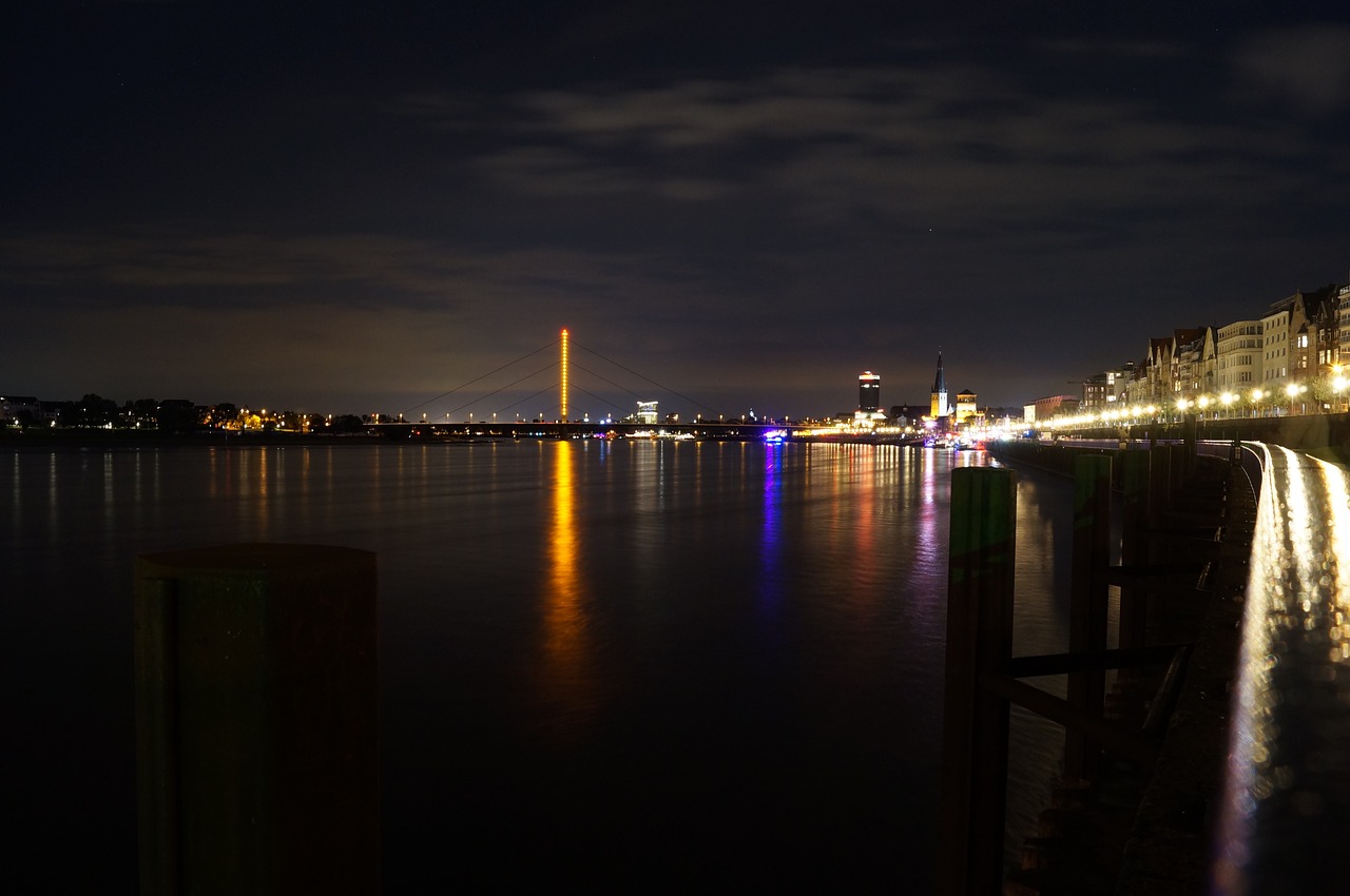 rhine düsseldorf rhine panorama free photo