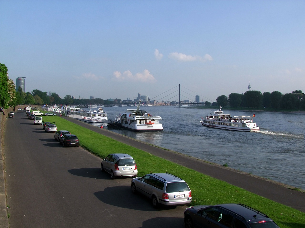 rhine river shipping free photo