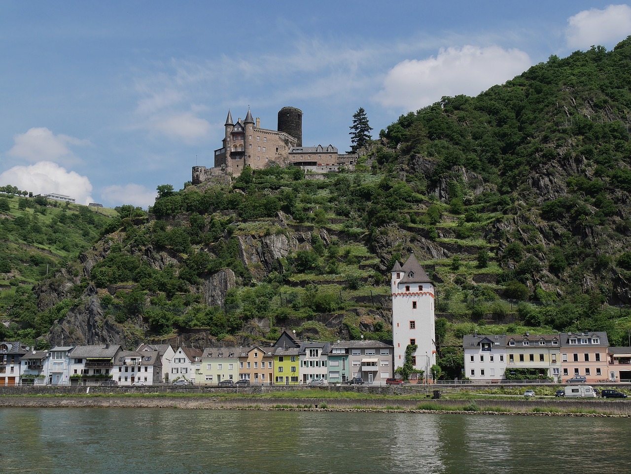 rhine  castle  katz free photo