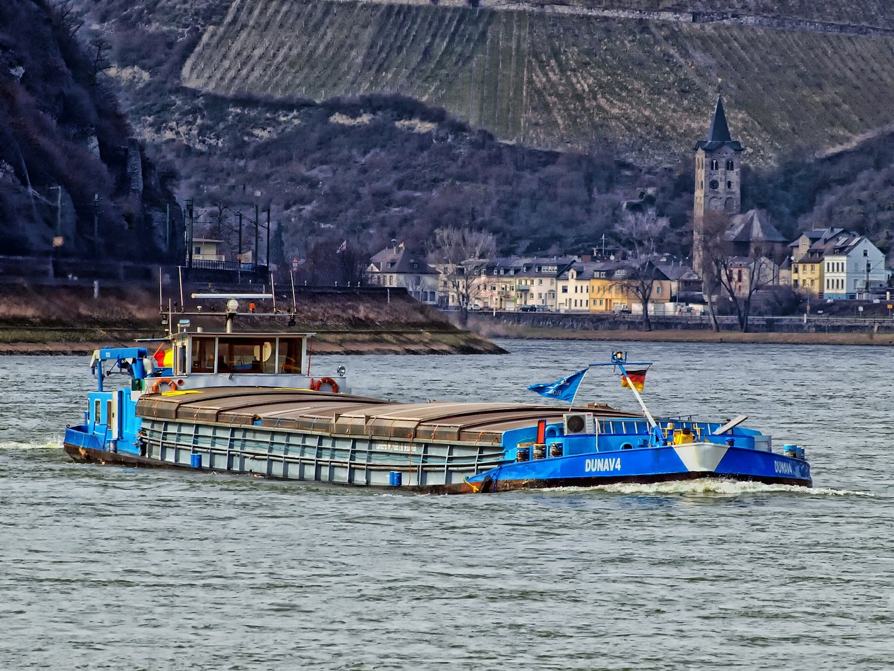 rhine river germany ship free photo