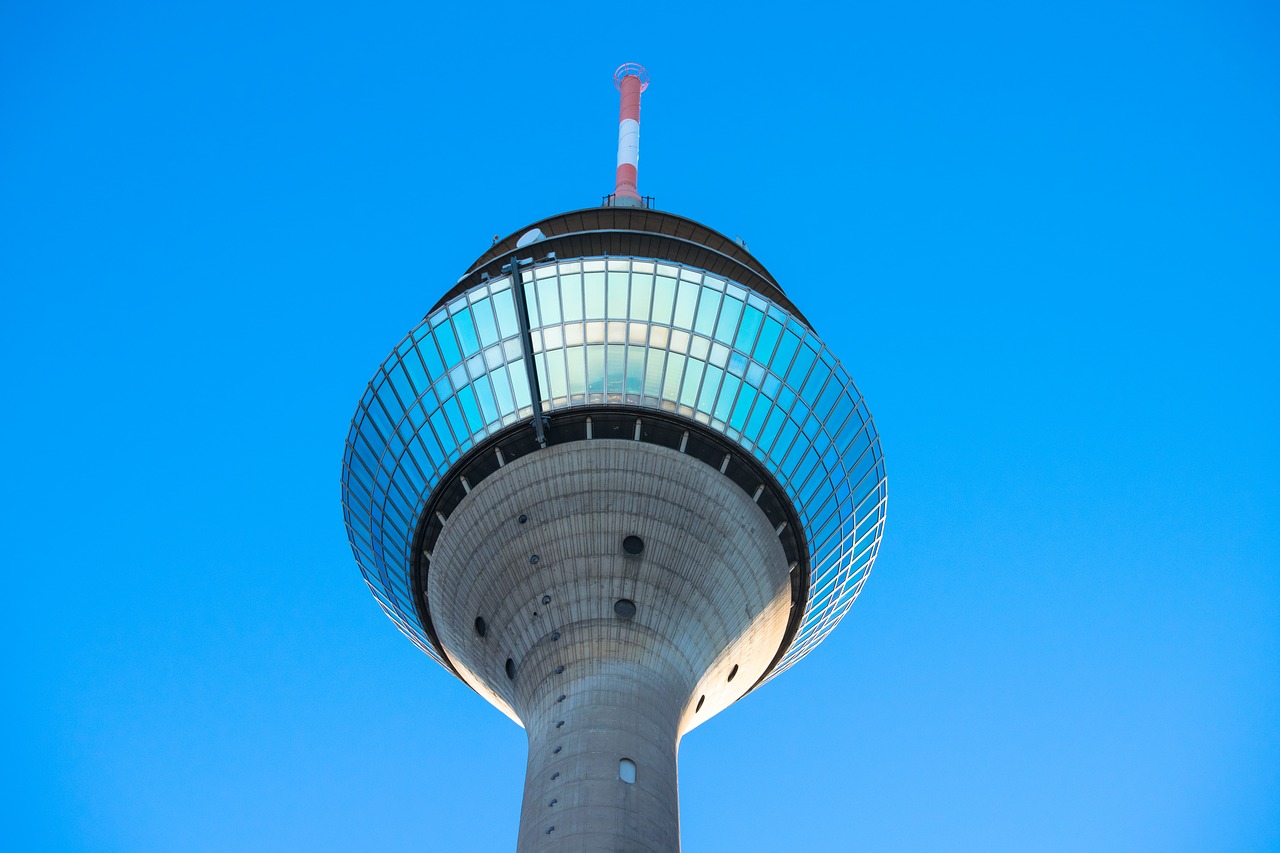 rhine tower düsseldorf landmark free photo