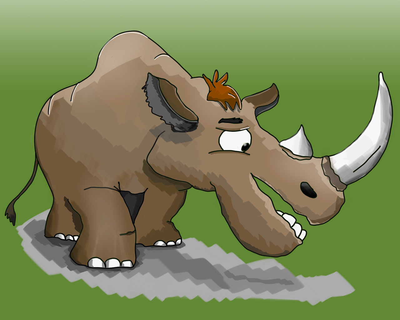 rhino horn cartoon free photo