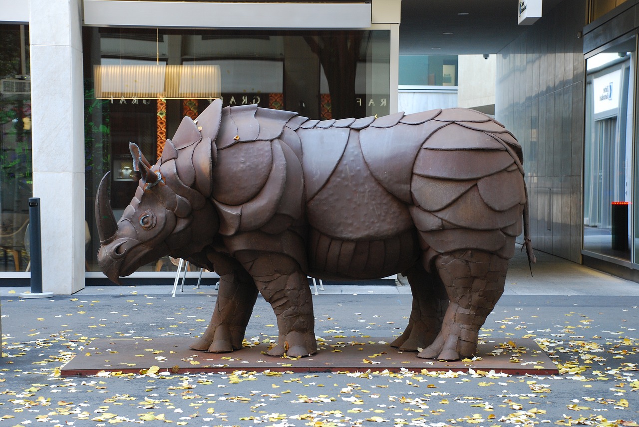 rhino monument art free photo