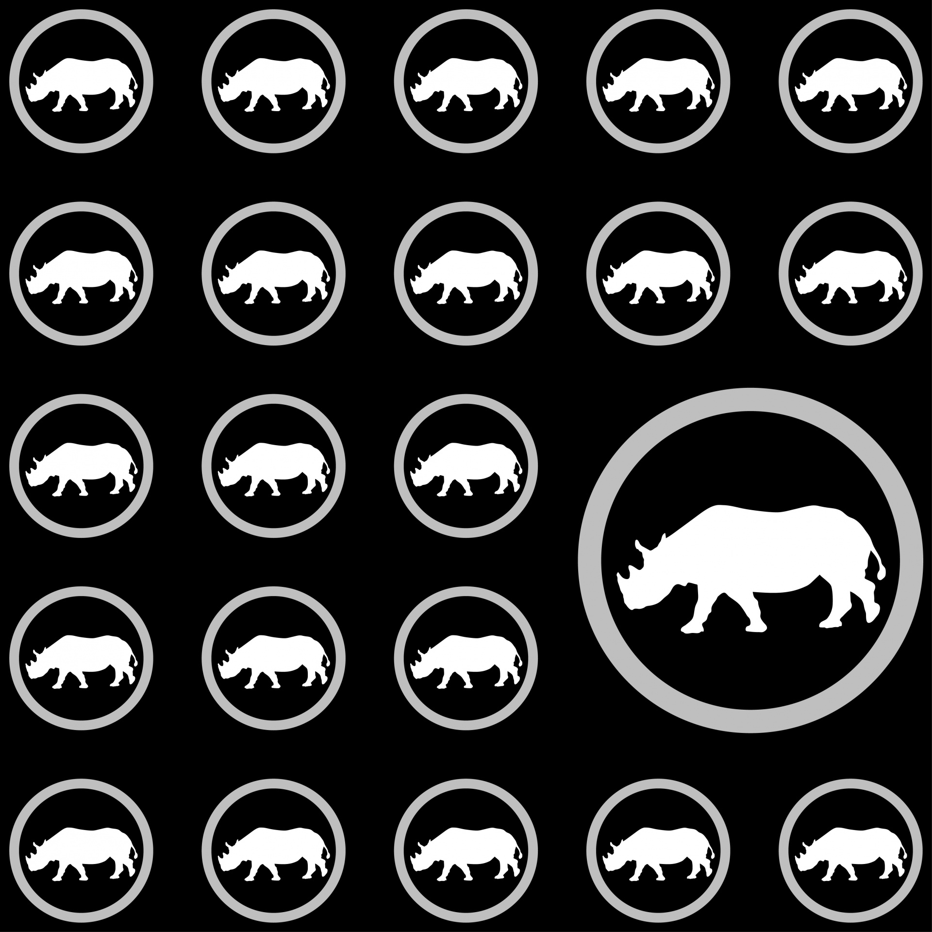 rhino rhinos silhouette free photo