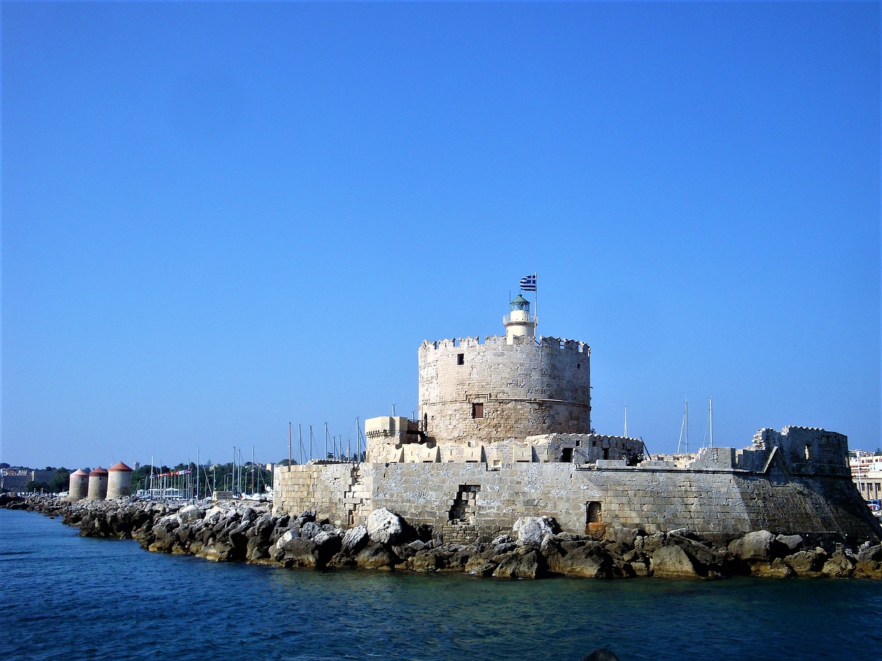 rhodes fort greece free photo