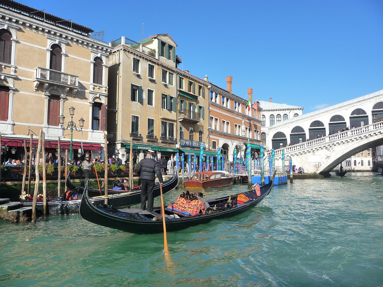 rialto venice gondolas free photo