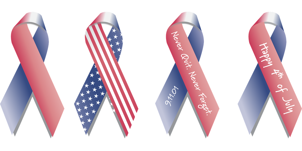 ribbon american flag background free photo