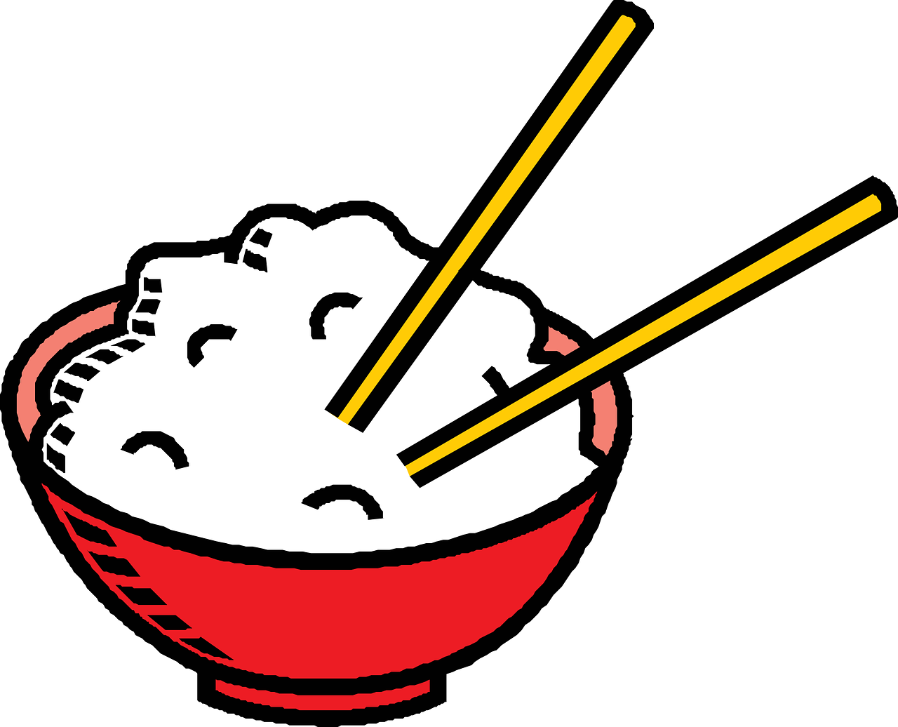 rice chopsticks bowl free photo
