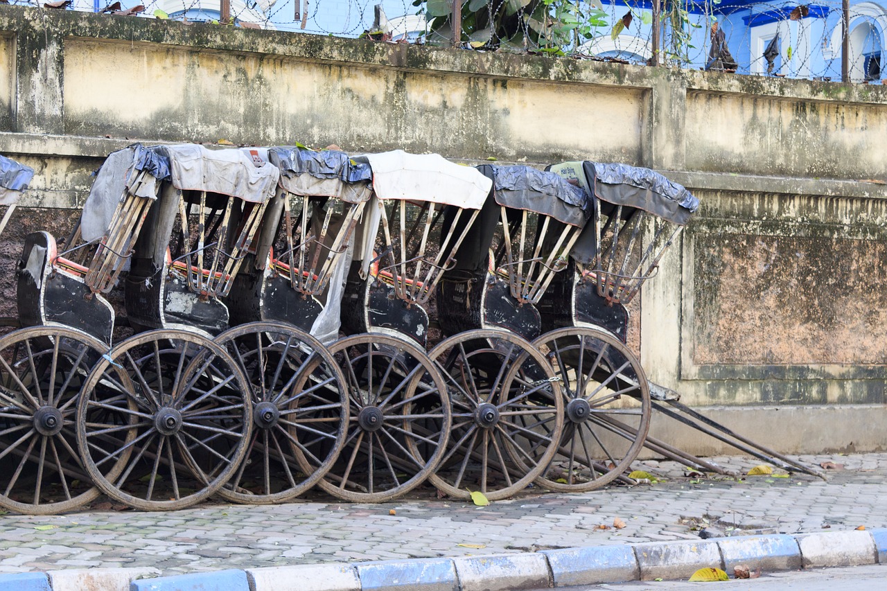 rickshaw rickshaw stand transportation free photo