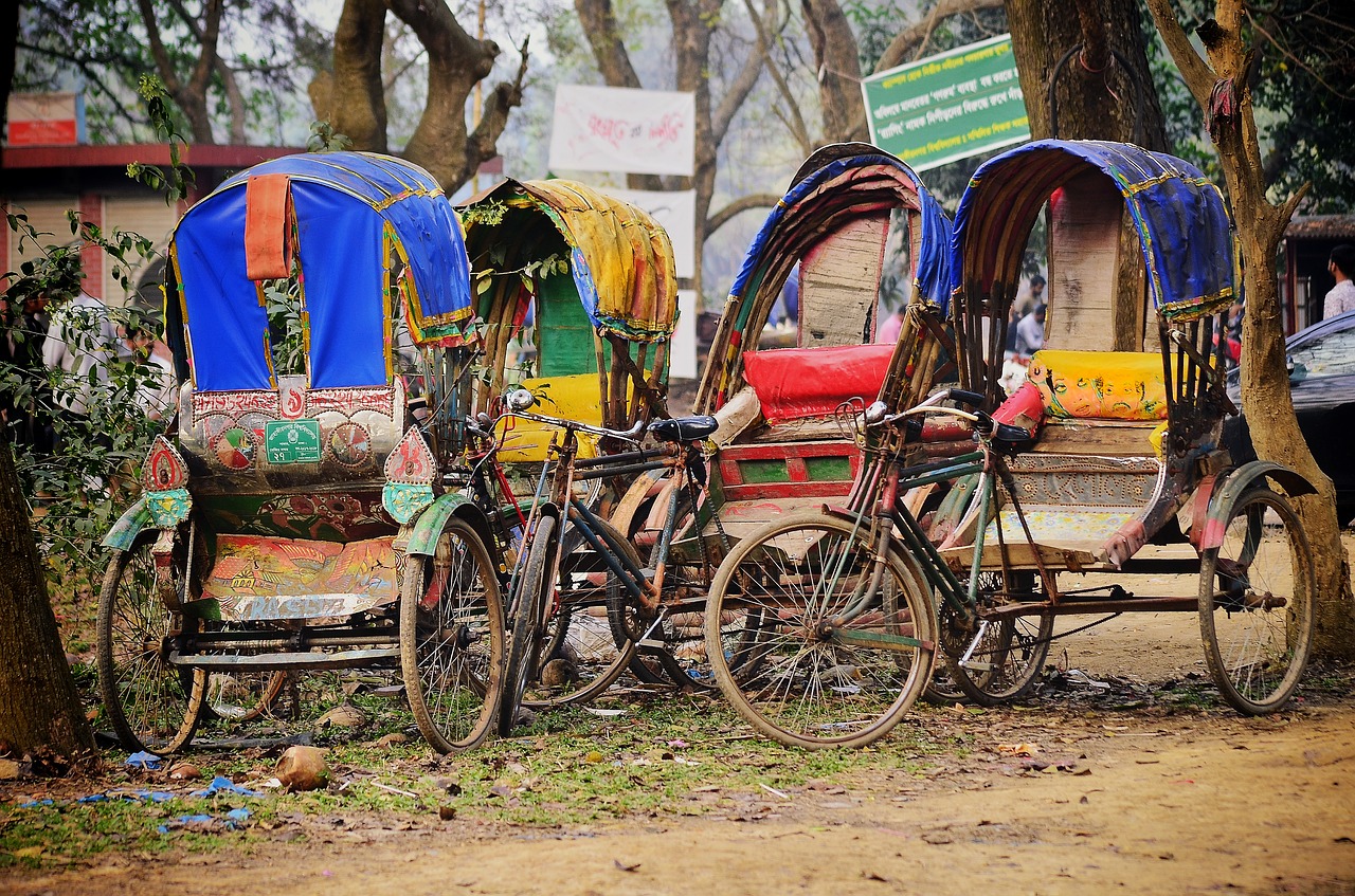 rickshaws  vehicles  bangladesh free photo