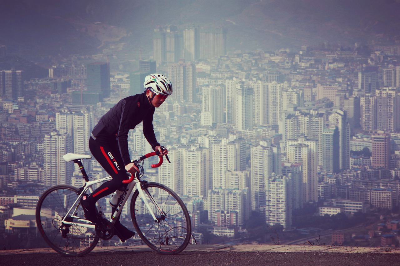 riding city bike free photo