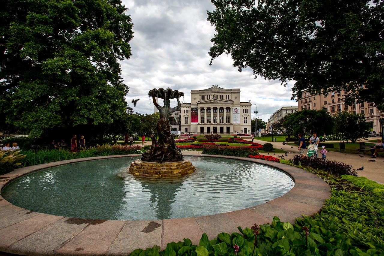 riga fountain riga opera free photo