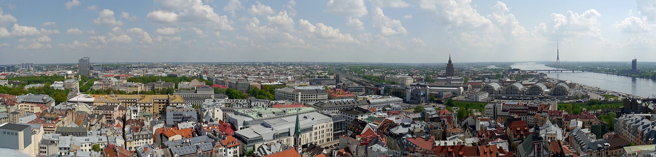 riga panoramic image city free photo