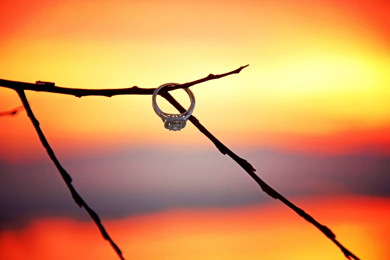 ring sunset engagement free photo