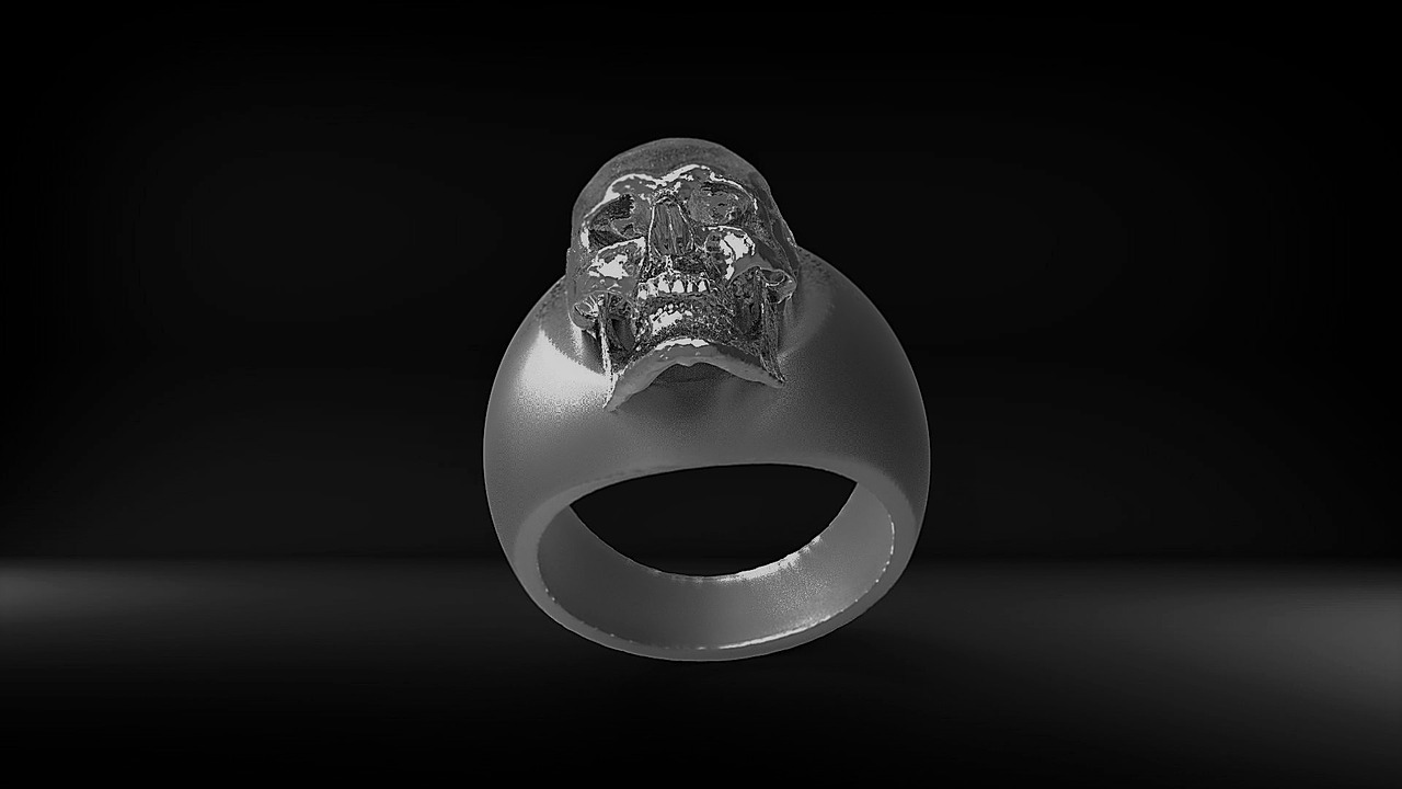 ring silver skull and crossbones free photo