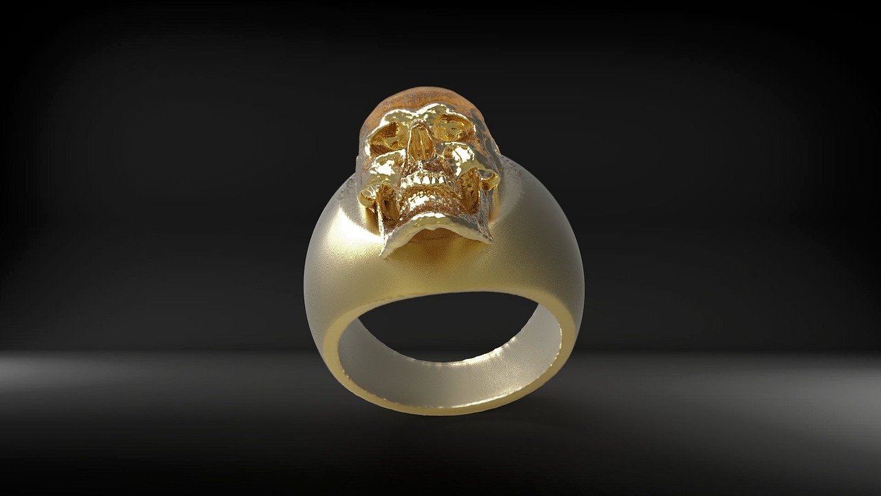 ring gold skull and crossbones free photo