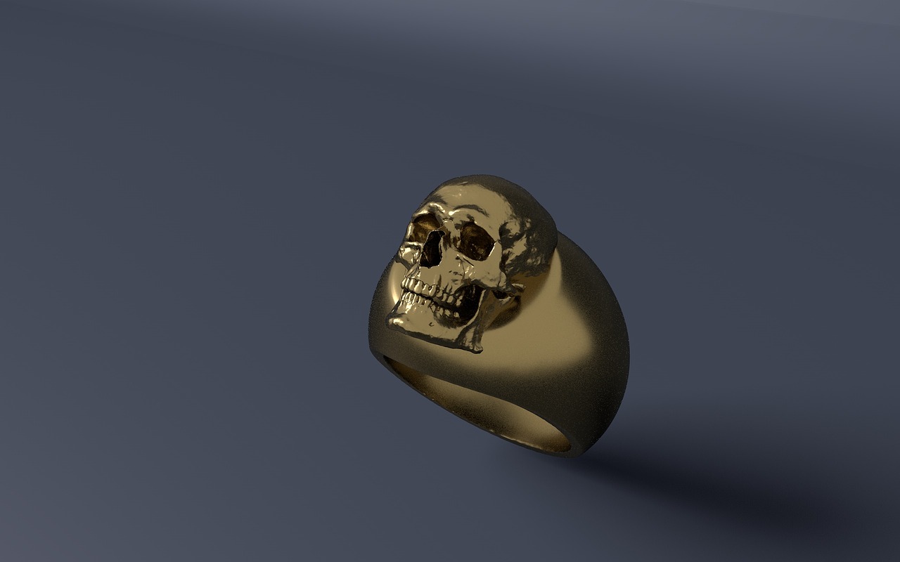 ring gold skull and crossbones free photo