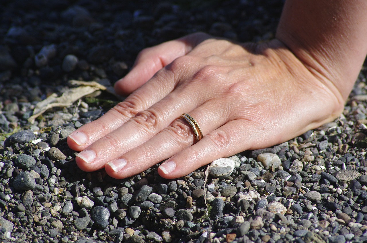 ring engagement sand free photo