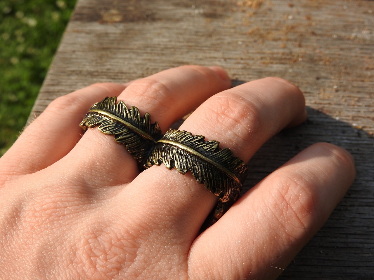 ring feather hand free photo