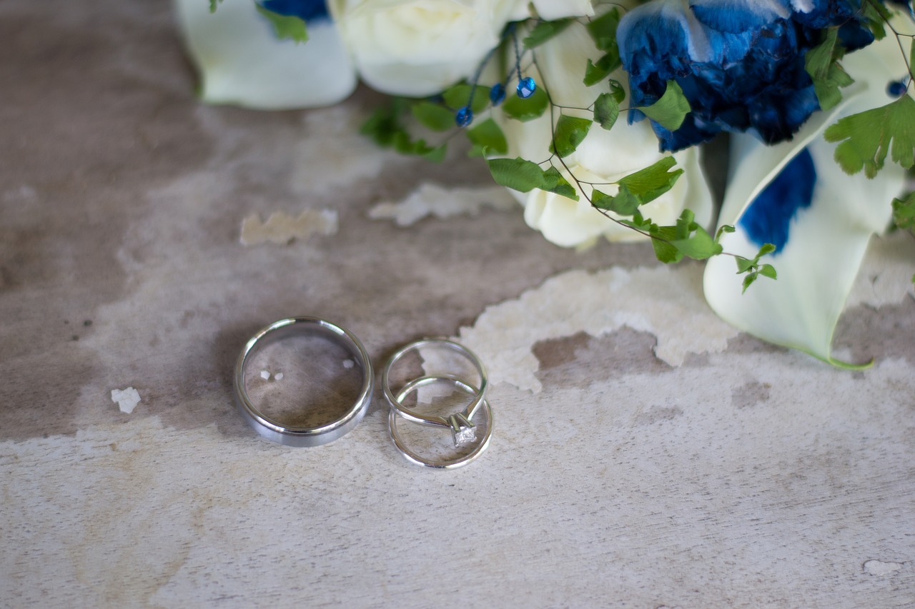 rings  wedding  flowers free photo