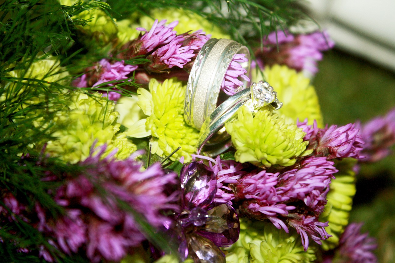 rings  flowers  couples free photo