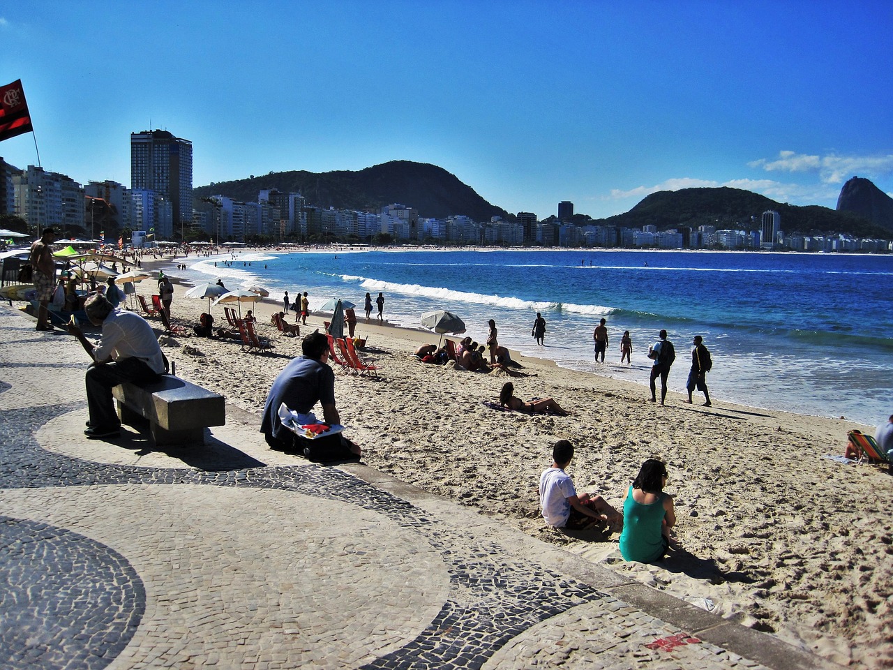 rio at the copacabana view of sugar loaf mountain free photo