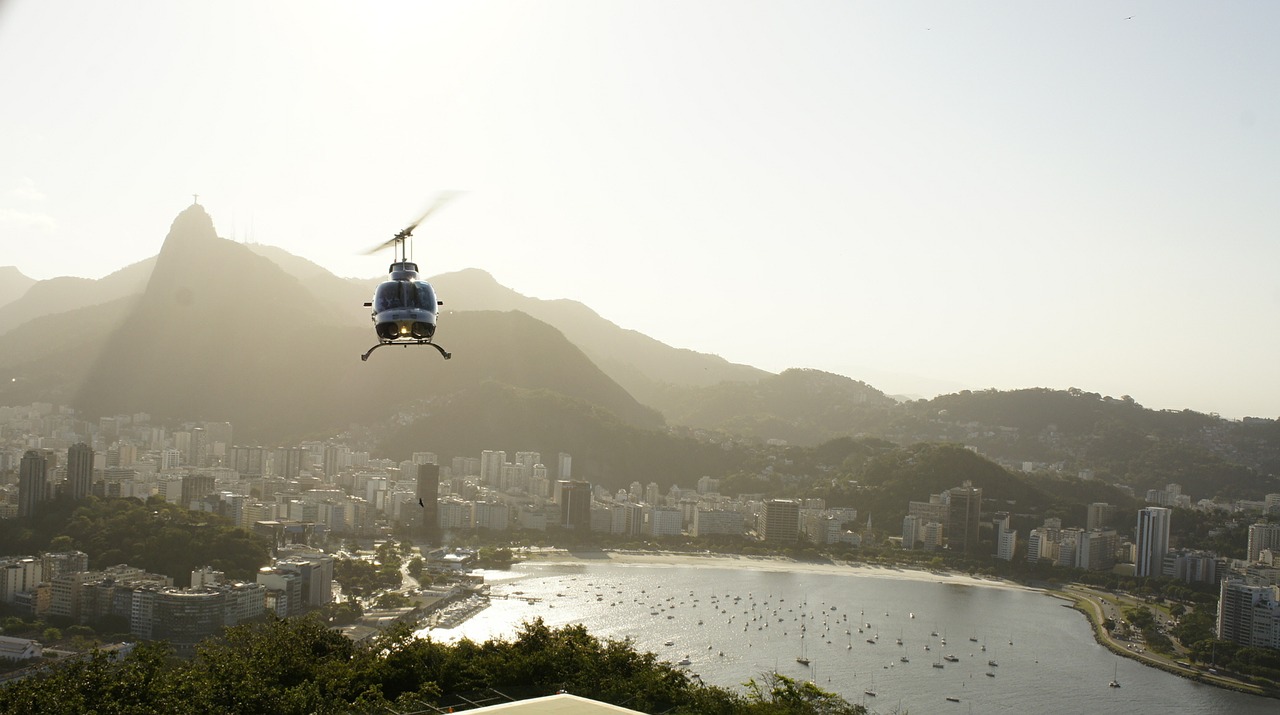 rio de janeiro helicopter beach free photo