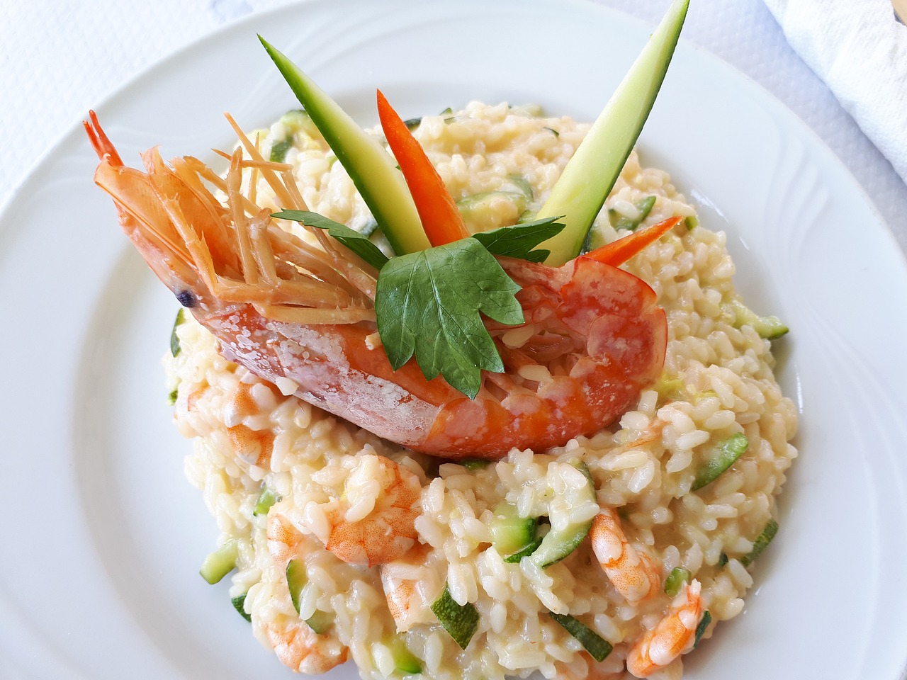 risotto frutti di mare  italian  food free photo