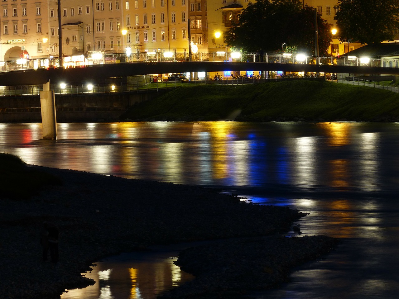 river bridge night photograph free photo