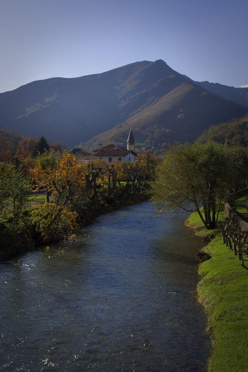 river mountain landscape free photo