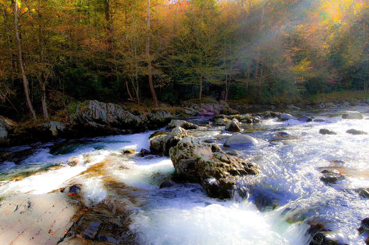 river mountains waterfall free photo