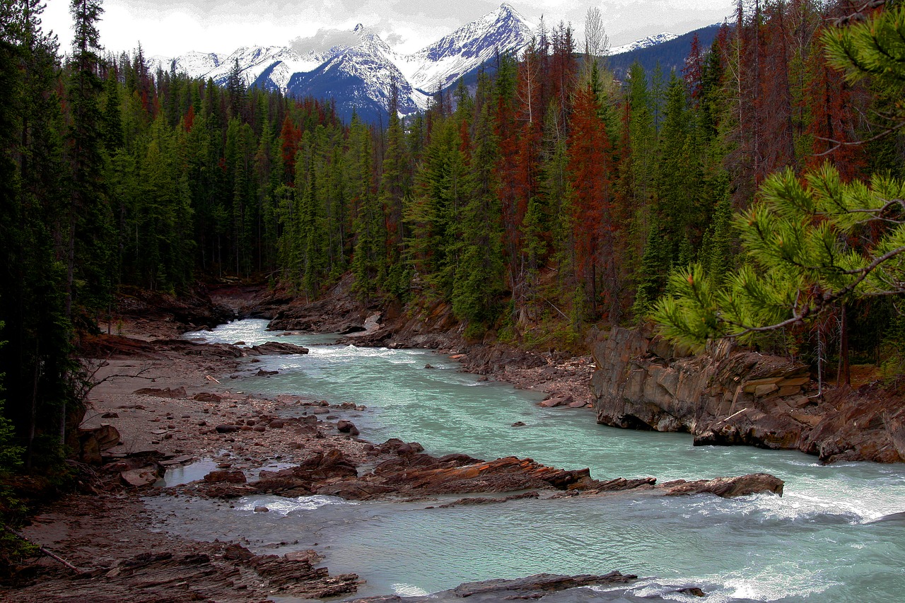 river landscaper mountain range free photo