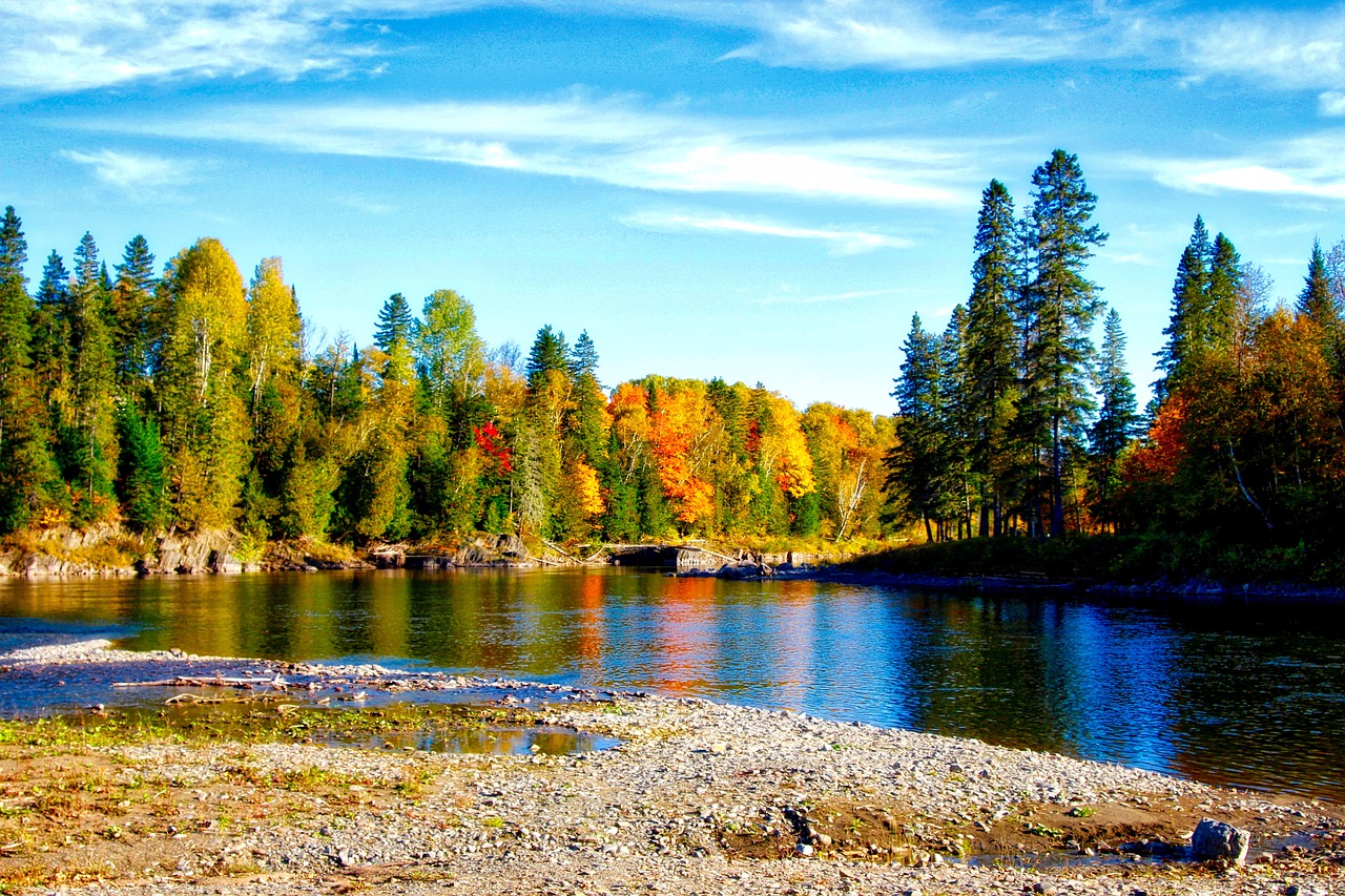 river autumn landscape free photo