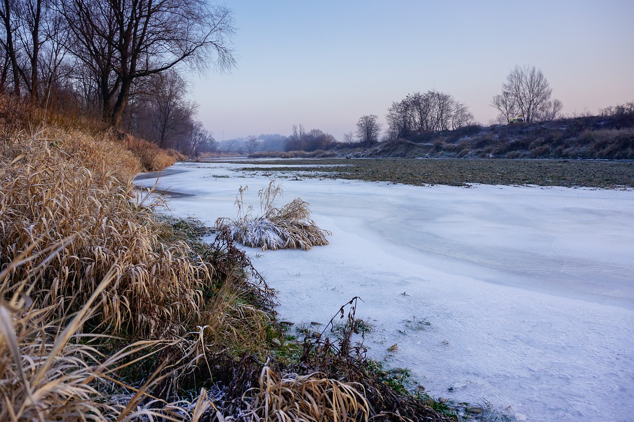river frozen river winter free photo