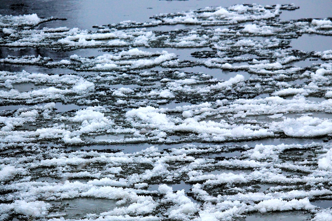 river ice floes water free photo