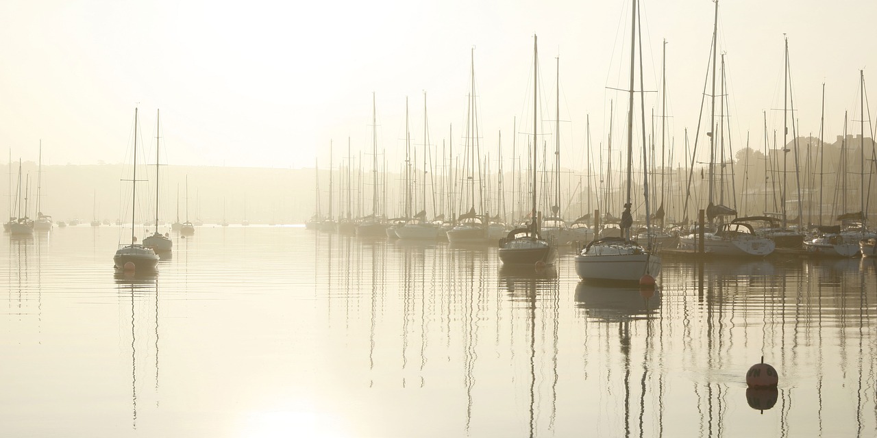 river yachts sunrise free photo