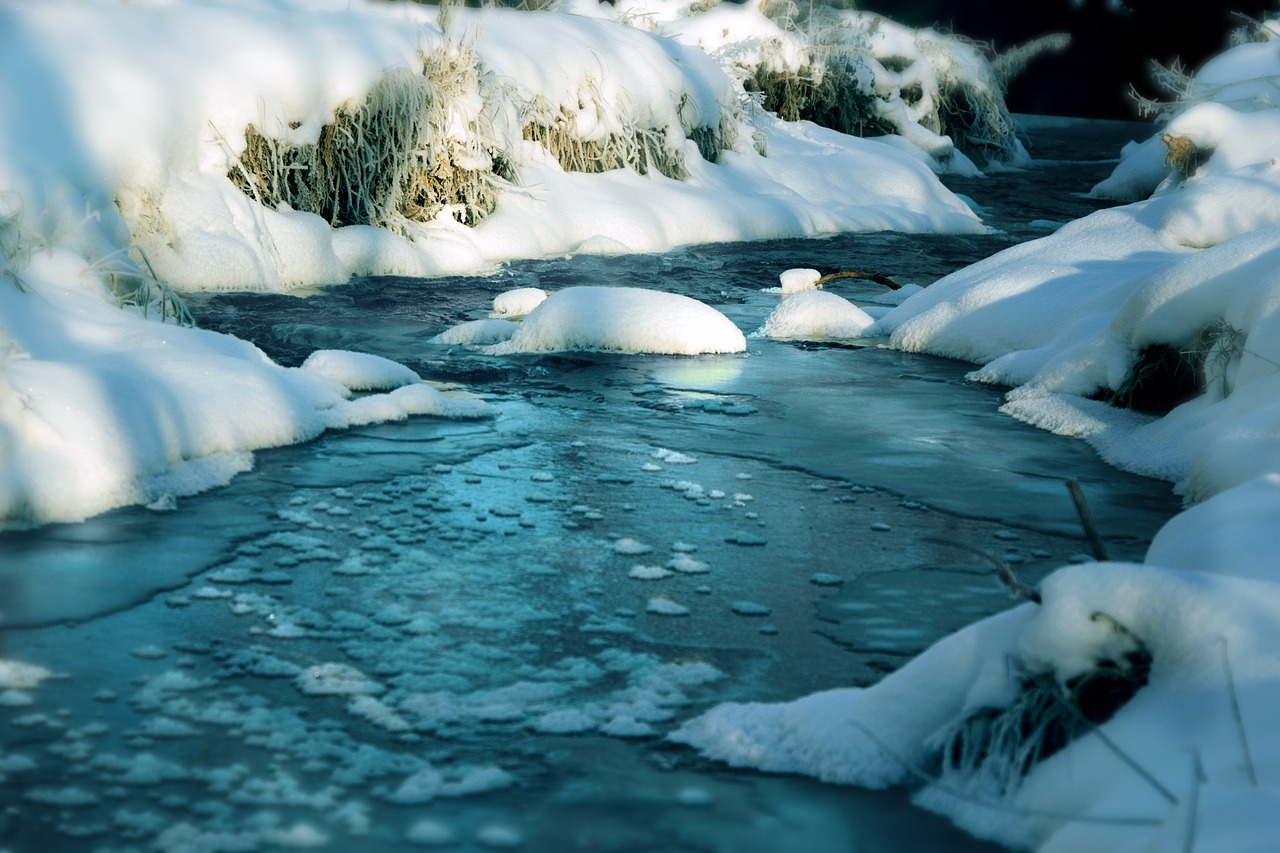 river water winter free photo