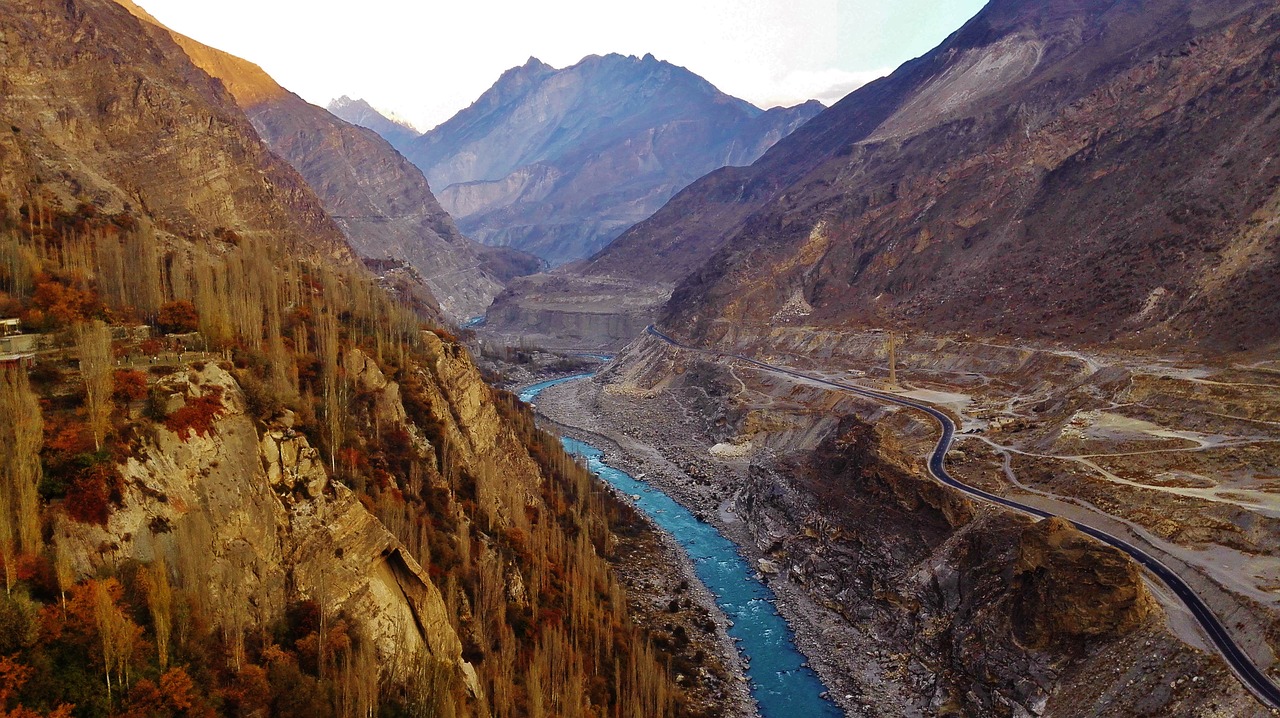 river mountain pakistan free photo